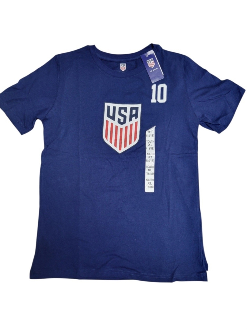 NWT USA Soccer Christian Pulisic #10 Youth XL (16/18) T-Shirt + TeenyMates - Picture 2 of 6